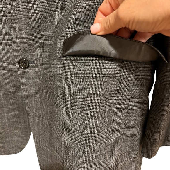 Lauren Ralph Lauren Men’s Blazer Suit Jacket Size 42 R Wool Gray Glen Plaid - Picture 5 of 15